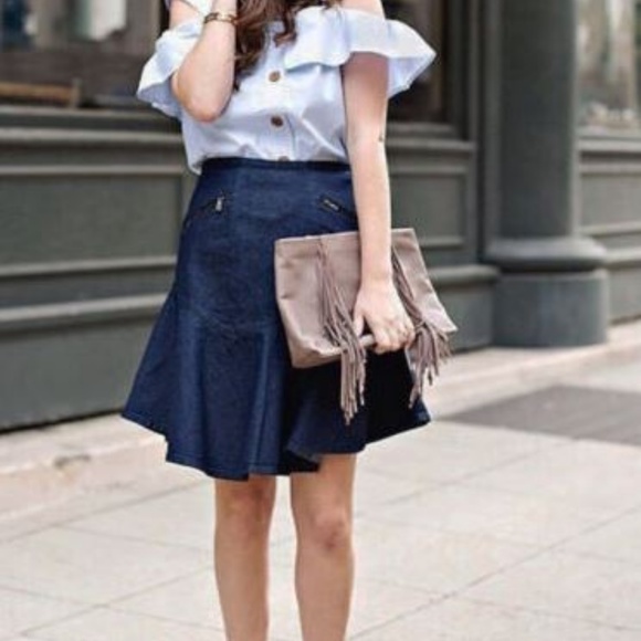 SB by Sachin Dresses & Skirts - Anthropologie Ruffled Denim Skirt by SB by Sachin